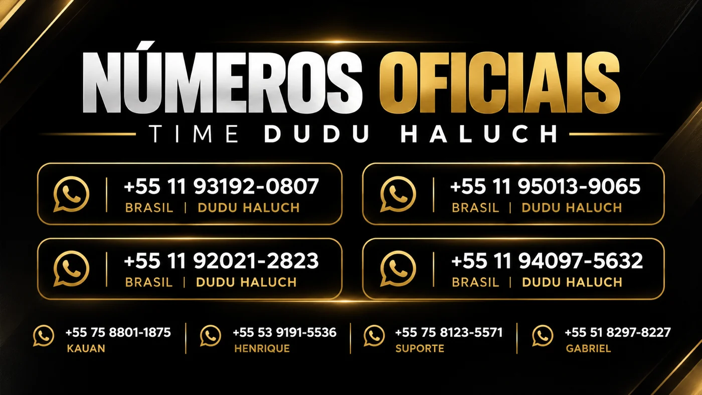 Números oficiais do time Dudu Haluch
